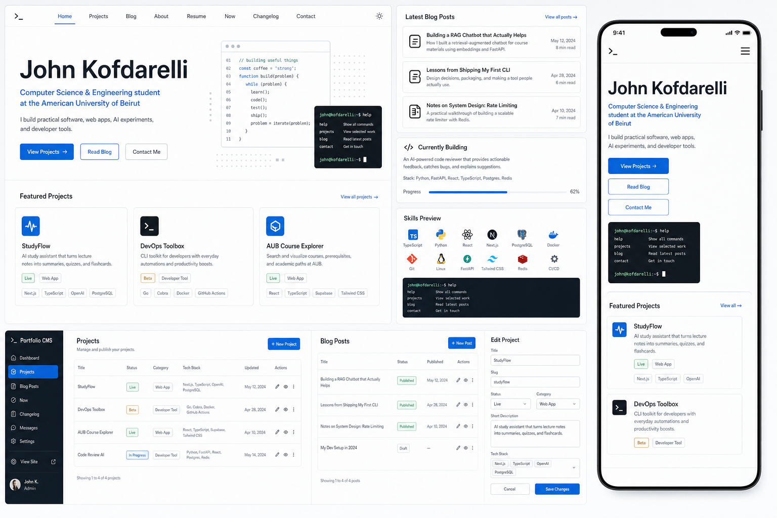 Placeholder screenshot of the portfolio homepage